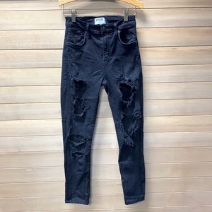 AGOLDE Black Distressed/Ripped Skinny Jeans Size 26